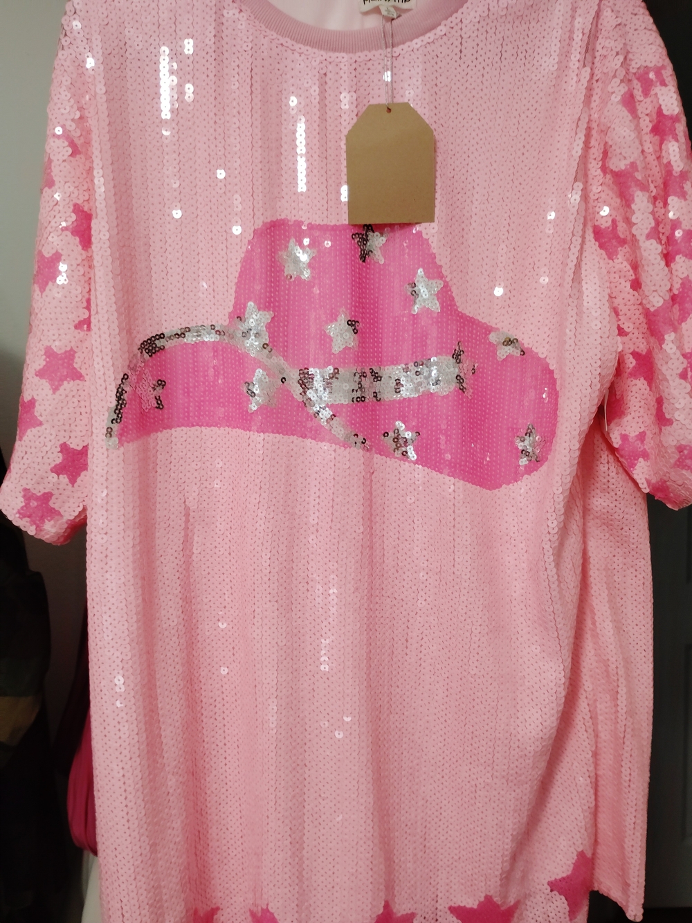 Sequin Pink Cowboy Hat Top
